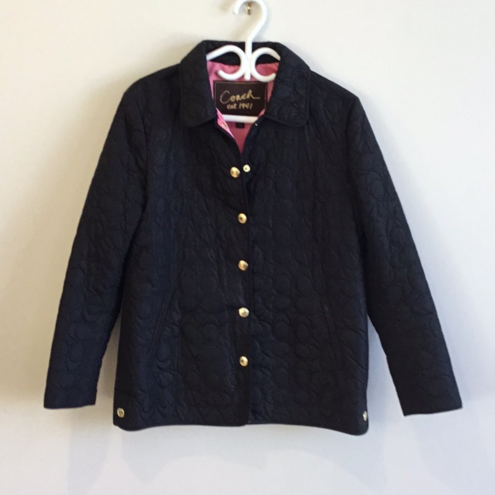Coach black quilted jacket